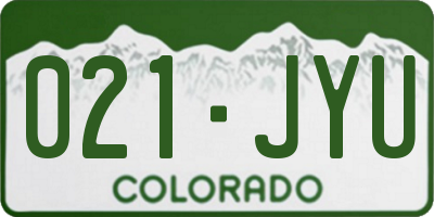 CO license plate 021JYU