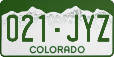 CO license plate 021JYZ