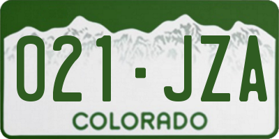 CO license plate 021JZA