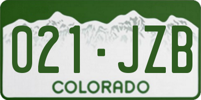 CO license plate 021JZB