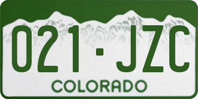 CO license plate 021JZC