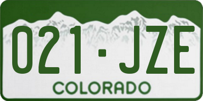 CO license plate 021JZE