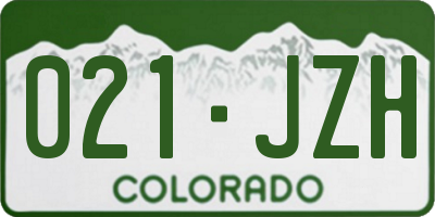 CO license plate 021JZH