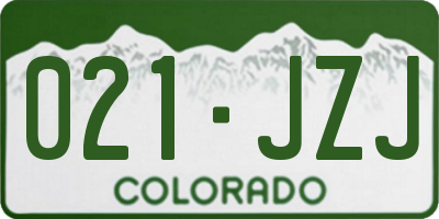 CO license plate 021JZJ