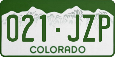 CO license plate 021JZP