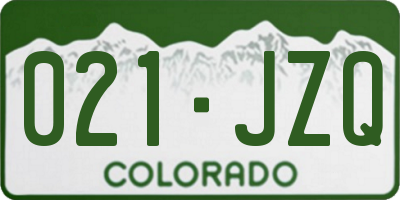 CO license plate 021JZQ