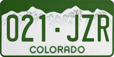 CO license plate 021JZR