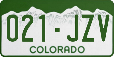 CO license plate 021JZV