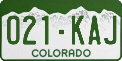 CO license plate 021KAJ
