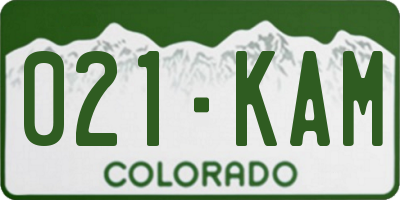 CO license plate 021KAM