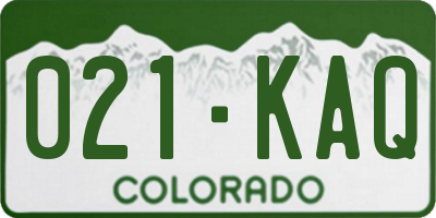CO license plate 021KAQ
