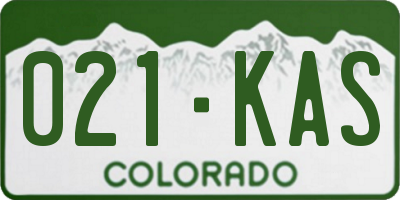 CO license plate 021KAS