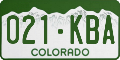 CO license plate 021KBA