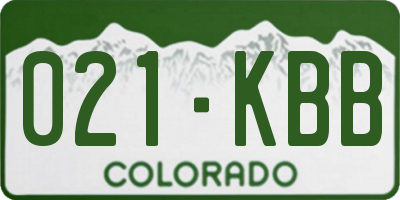 CO license plate 021KBB