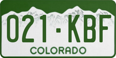 CO license plate 021KBF