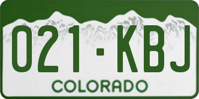 CO license plate 021KBJ