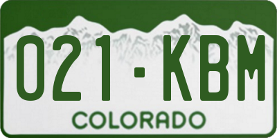 CO license plate 021KBM