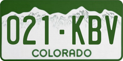 CO license plate 021KBV
