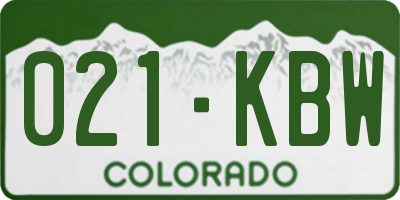 CO license plate 021KBW