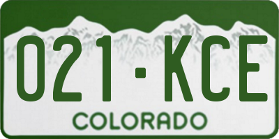 CO license plate 021KCE