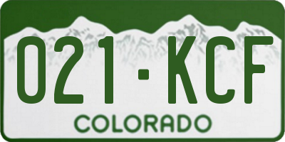 CO license plate 021KCF