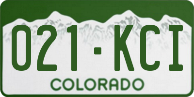 CO license plate 021KCI