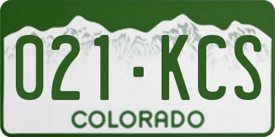 CO license plate 021KCS
