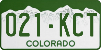 CO license plate 021KCT