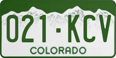 CO license plate 021KCV
