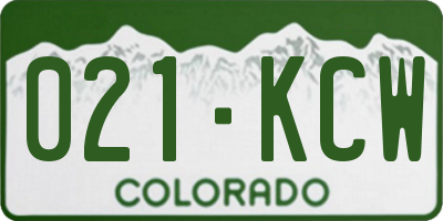 CO license plate 021KCW