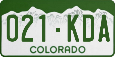 CO license plate 021KDA