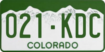 CO license plate 021KDC