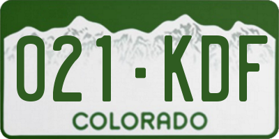 CO license plate 021KDF