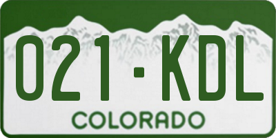 CO license plate 021KDL