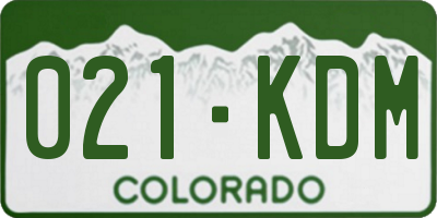 CO license plate 021KDM