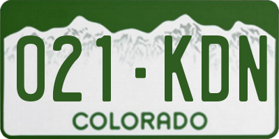 CO license plate 021KDN