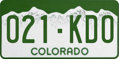 CO license plate 021KDO