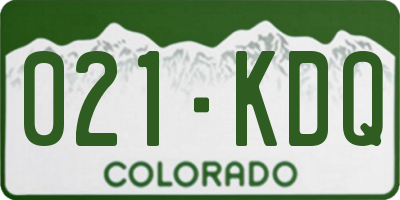 CO license plate 021KDQ