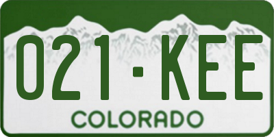 CO license plate 021KEE