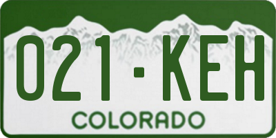 CO license plate 021KEH