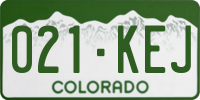 CO license plate 021KEJ