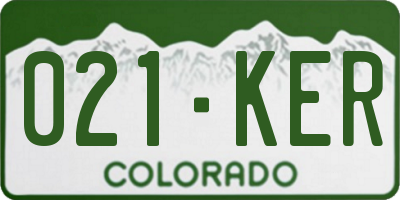 CO license plate 021KER