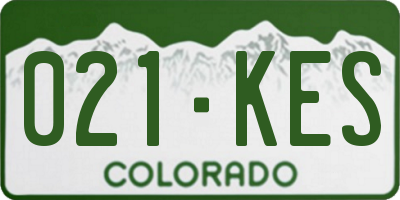 CO license plate 021KES