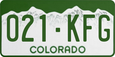 CO license plate 021KFG