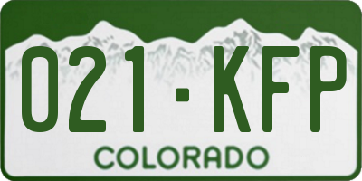 CO license plate 021KFP