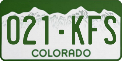 CO license plate 021KFS