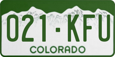 CO license plate 021KFU