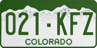 CO license plate 021KFZ