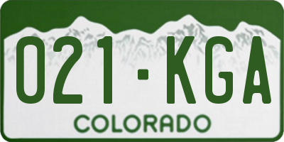 CO license plate 021KGA