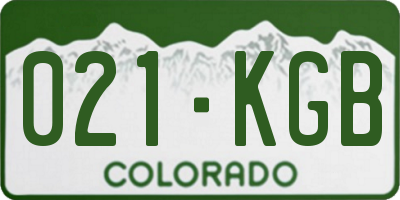CO license plate 021KGB